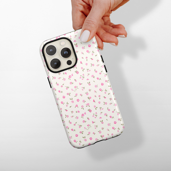 Tough Phone Case - Pink Watercolour Flowers