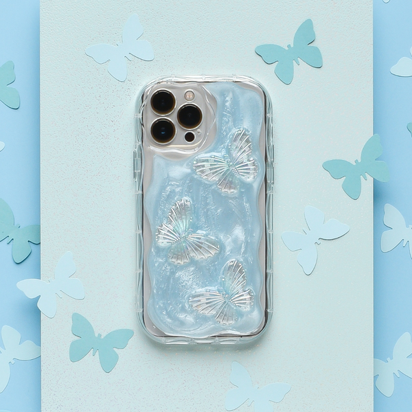 Shimmer Blue Butterflies Phone Case