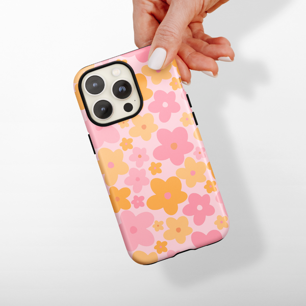 Tough MagSafe Phone Case - Pink & Orange Bloom