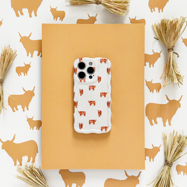 Wavy Phone Case - Highland Cow