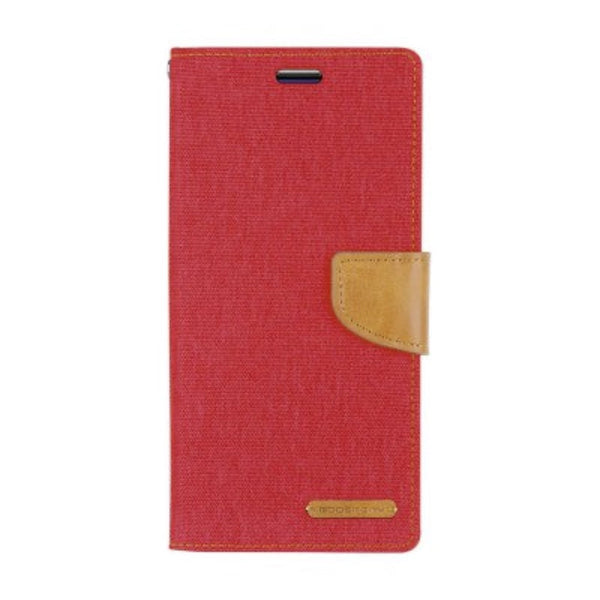 Goospery Canvas Diary case for iPhone 14 Plus - Red