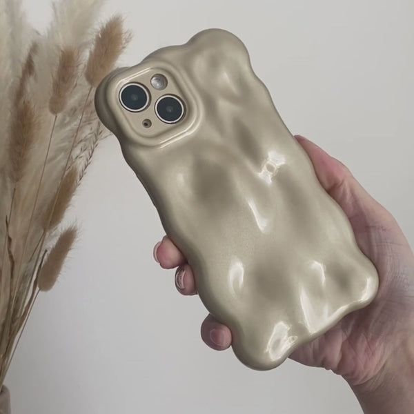 3D Pearl Phone Case - Gold