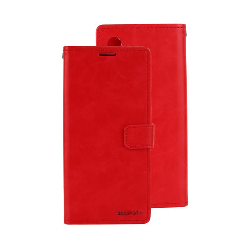 Goospery Bluemoon Diary for Galaxy S10 in Black, Brown, Gold, Mint, Navy, Red, Rose Gold, Wine - red