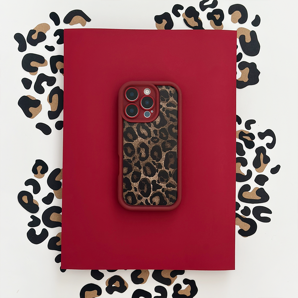 Burgundy Leopard Phone Case