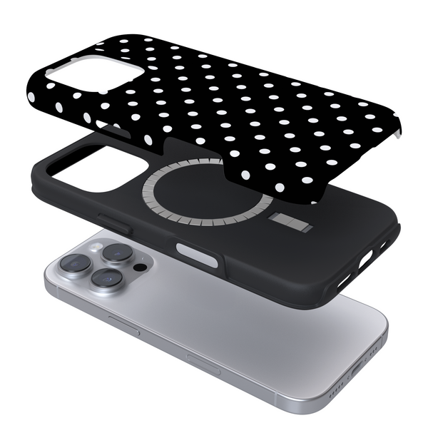 Tough MagSafe Phone Case - Black Polka Dots
